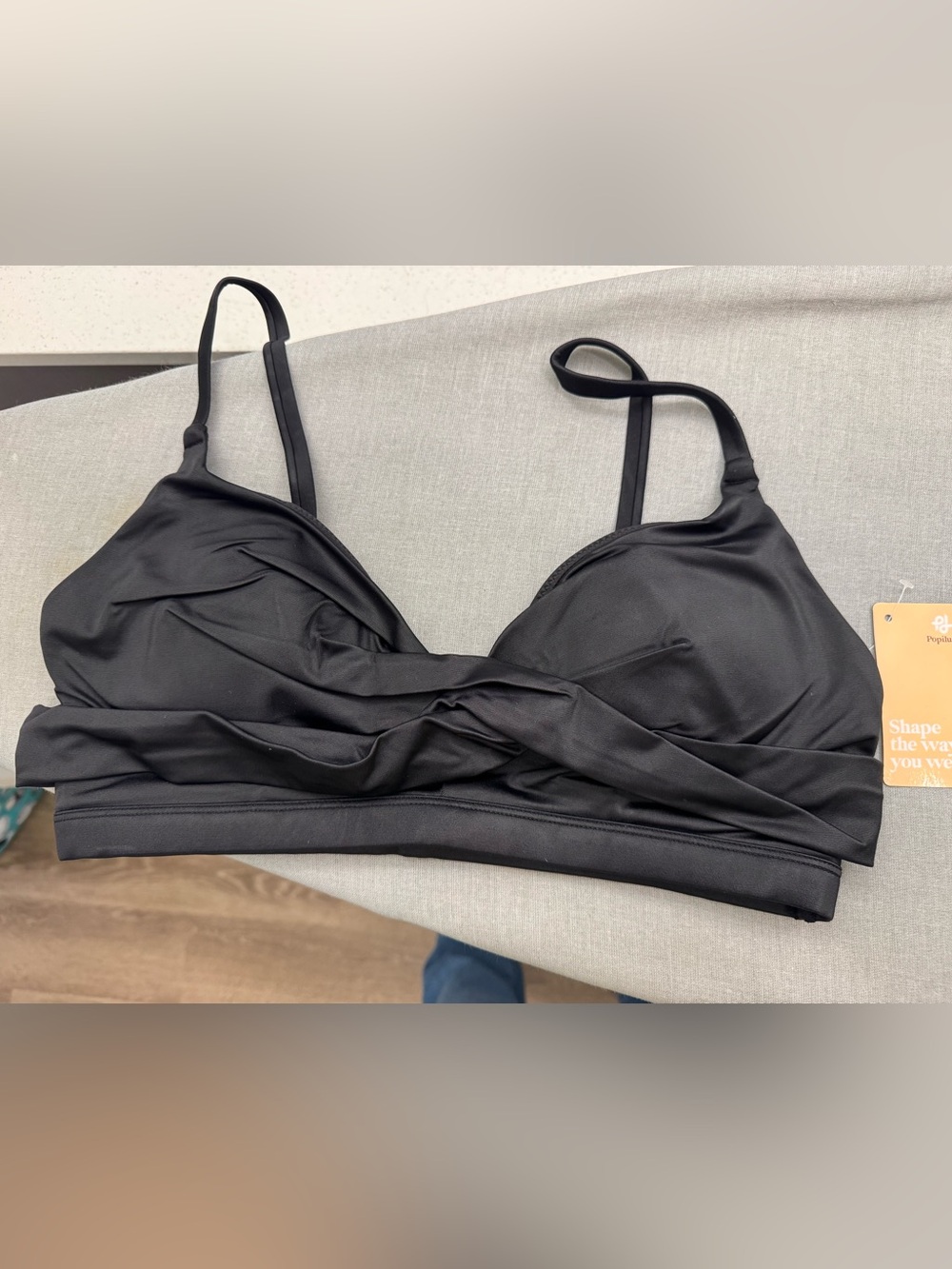 Black Twist-Front Bikini Top - Women Swim Bikinis